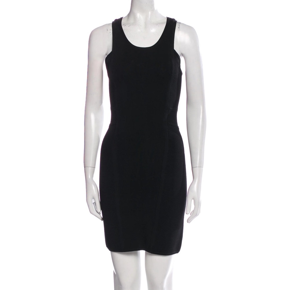 Milly Black Scoop Neck Mini Dress‎ LBD Minimalist Quiet Luxury Cocktail Party